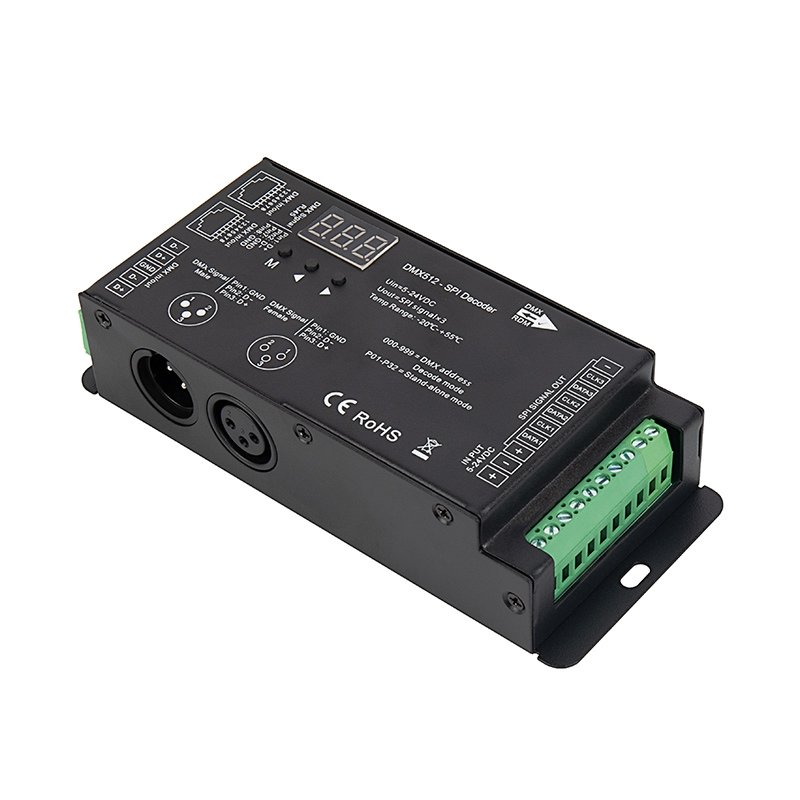 DMX512 SPI Decoder - Digital RGB Addressable LED Decoder/Controller - 5-24 VDC - DS-DMX23