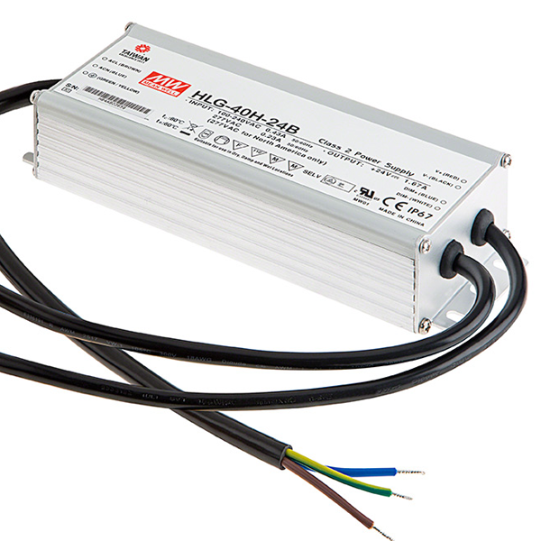Mean Well LED Power Supply - HLG series 40~600W Dimmable LED Constant Current Driver - 24V DC, B-Type
