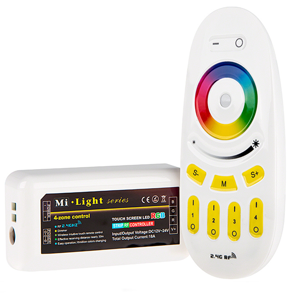 Smartphone or Tablet WiFi Compatible RGB Multi Zone Controller w/ RF Remote - Click Image to Close
