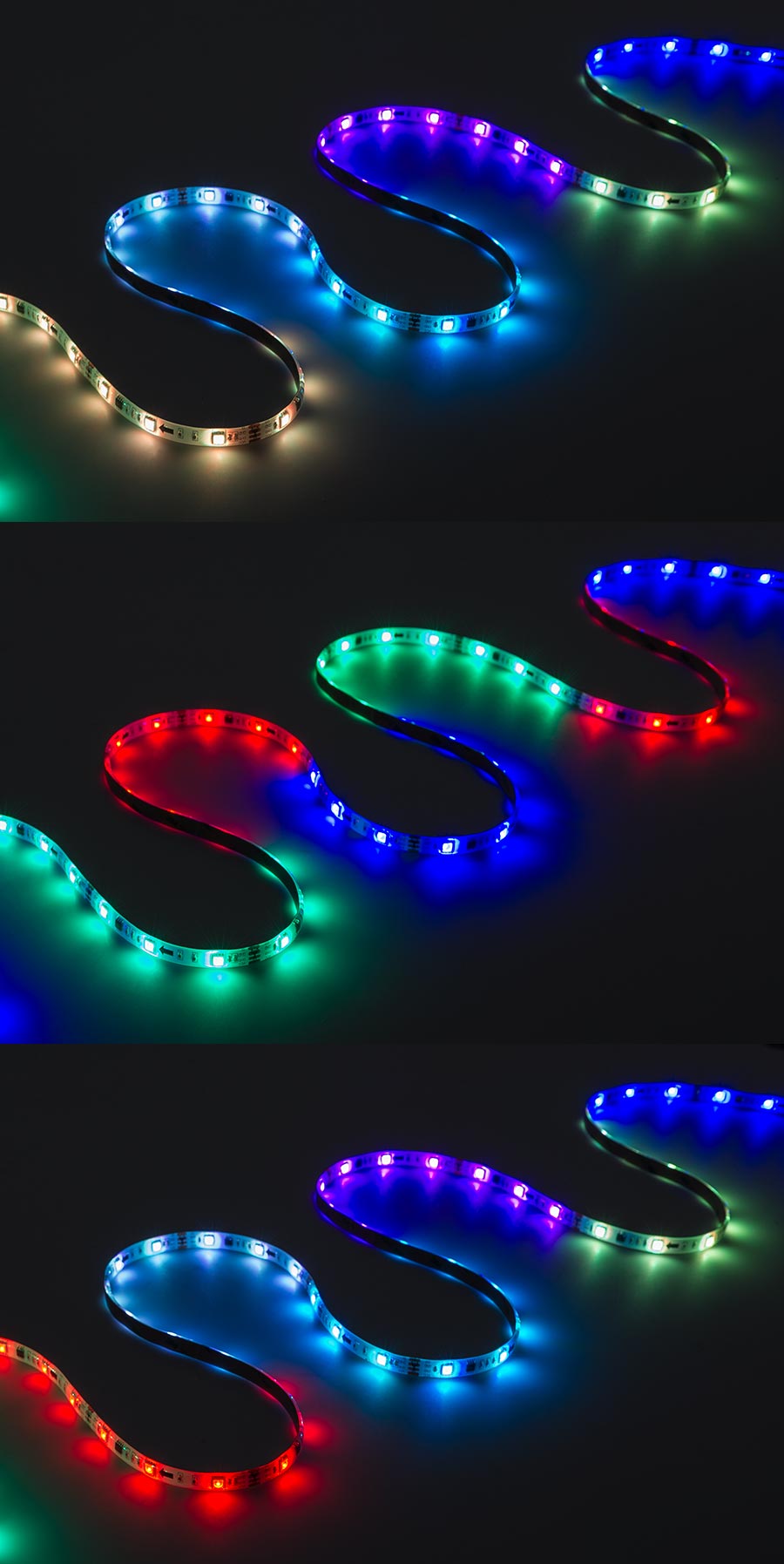 Outdoor RGB LED Strip Lights - Color Chasing 12V LED Tape Light - Waterproof - 37 Lumens/ft.