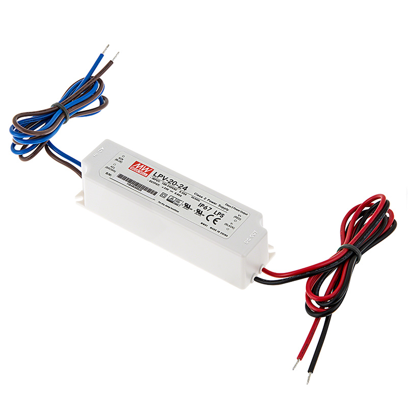 Mean Well LED Switching Power Supply - LPV Series 20-100W Single Output LED Power Supply - 24V DC