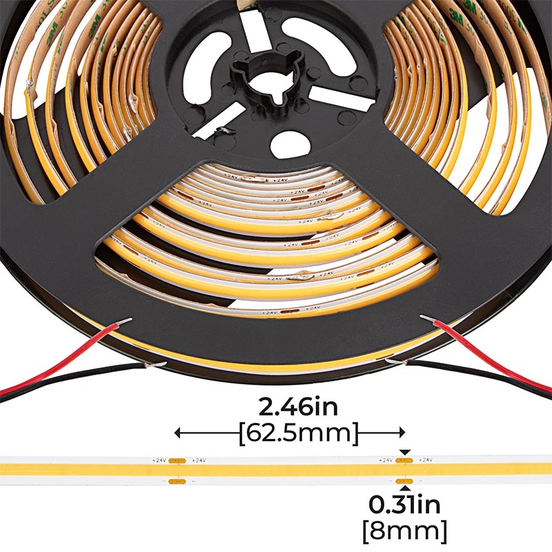 5m White COB LED Strip Light - COB Series LED Tape Light - High CRI - 24V - IP20