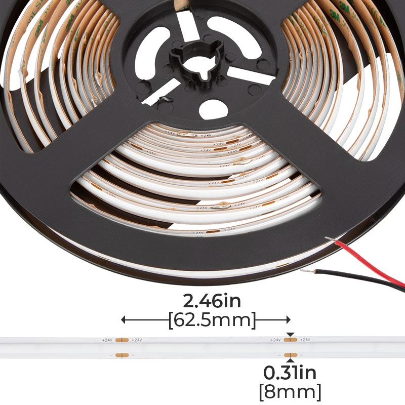 5m Single Color COB LED Strip Light - COB Series LED Tape Light - 24V - IP20 - Click Image to Close