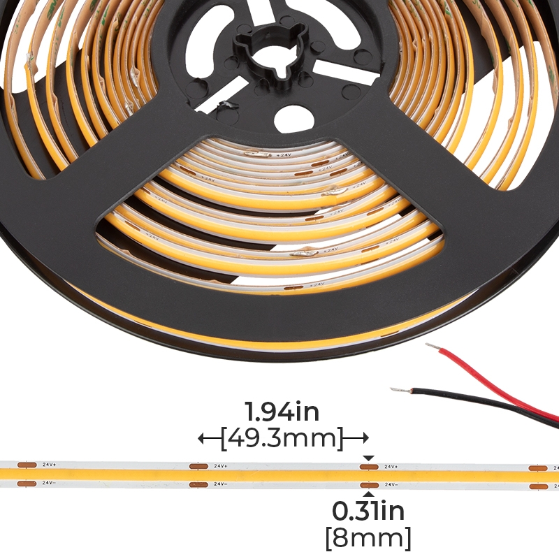 5m White COB LED Strip Light - COB Series LED Tape Light - Up To 244 lm/ft - IP20 - 24V - 2700K / 3000K / 4000K / 5000K - Click Image to Close