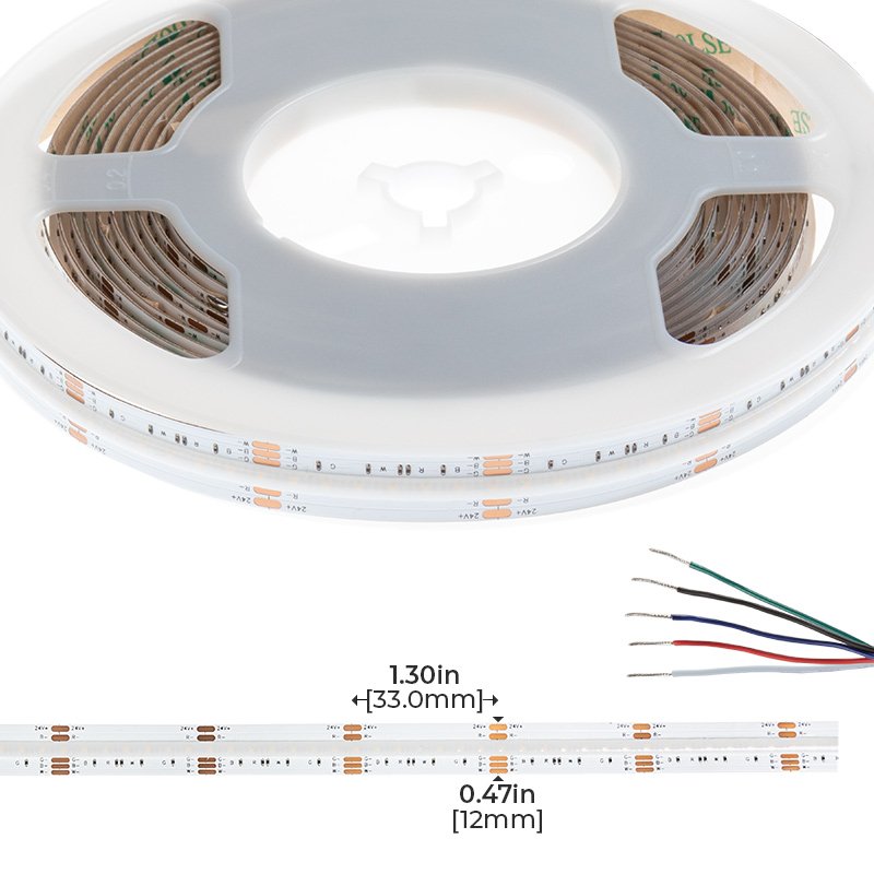 5m RGB+White COB LED Strip Light - COB Series LED Tape Light - IP20 - 24V - RGB+Cool White / RGB+Natural White / RGB+Warm White - Click Image to Close
