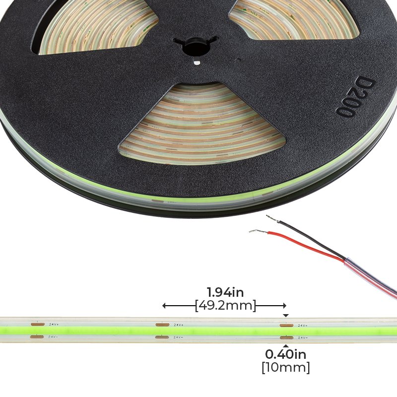 5m RGB Single-Color COB LED Strip Light - COB Series LED Tape Light - IP65 - 24V - Red / Green / Blue - Click Image to Close