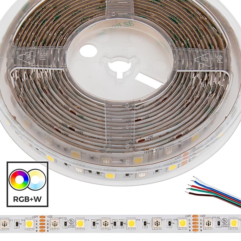 5m RGBW Weatherproof LED Strip Light - Color-Changing LED Tape Light - IP64 - 12V/24V - Click Image to Close