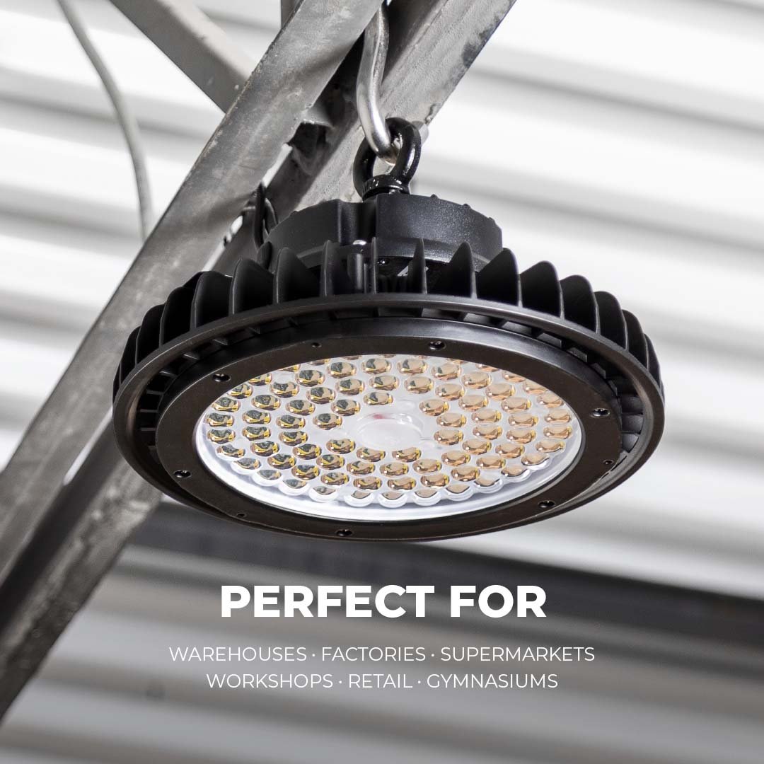 150W UFO LED High Bay Light - 21,000 Lumens - 400W MH Equivalent - 5000K - Click Image to Close