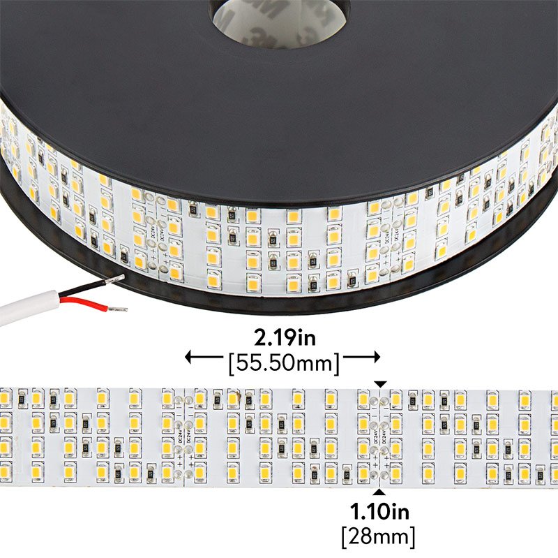 5m White LED Strip Light - Highlight Series LED Tape Light - High-CRI Quad Row - 24V - IP20 - 1,317 lm/ft