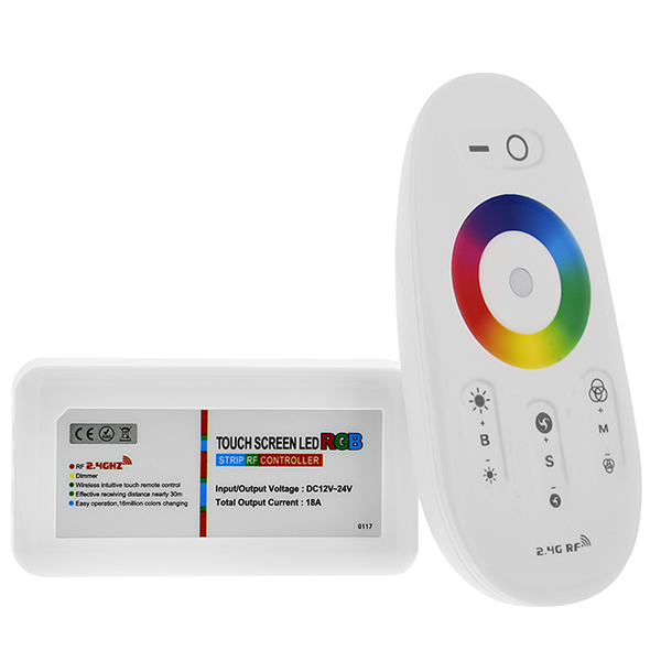 Smartphone or Tablet WiFi Compatible RGB Controller w/ RF Touch Color Remote - Click Image to Close