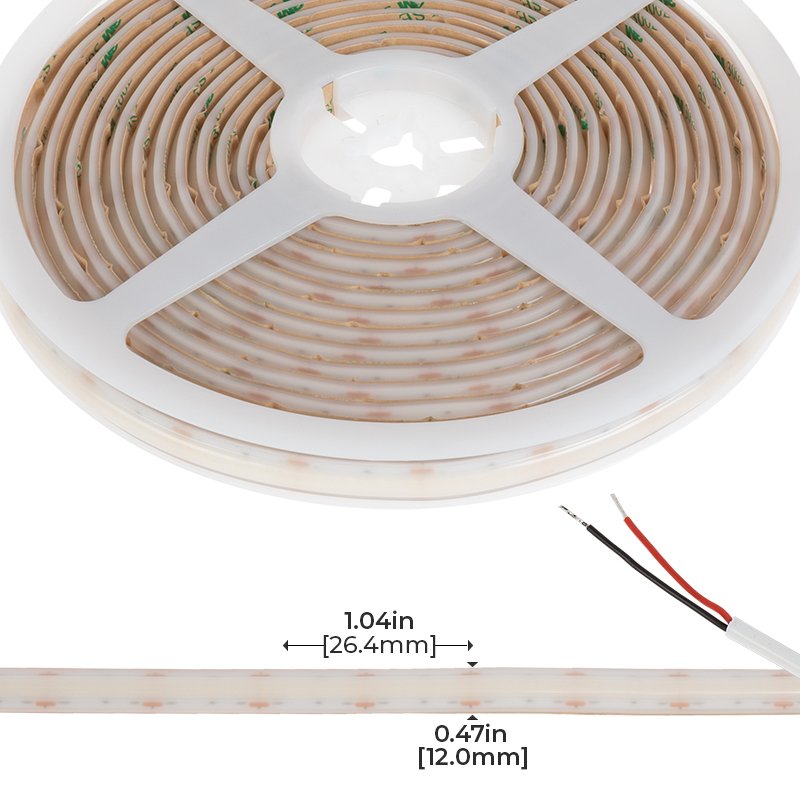 5m White LED Strip Light - Lux Series LED Tape Light - High Density - High CRI - 24V - IP67