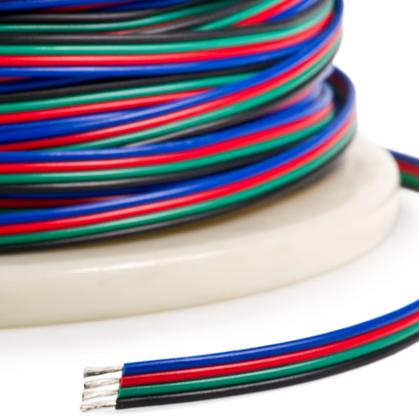 Four Conductor RGB Power Wire, RGB-X4Wire - Click Image to Close