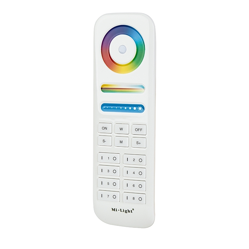 MiLight LED RGB+Tunable White RF Remote - Color-Changing/Tunable White - RGBCCT-MZ8-RF - Click Image to Close