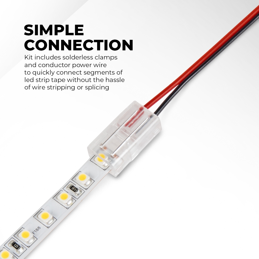 White LED Strip Lighting Kit - 5m Under Cabinet LED Tape Light - Wireless RF Controller - 150 lm/ft