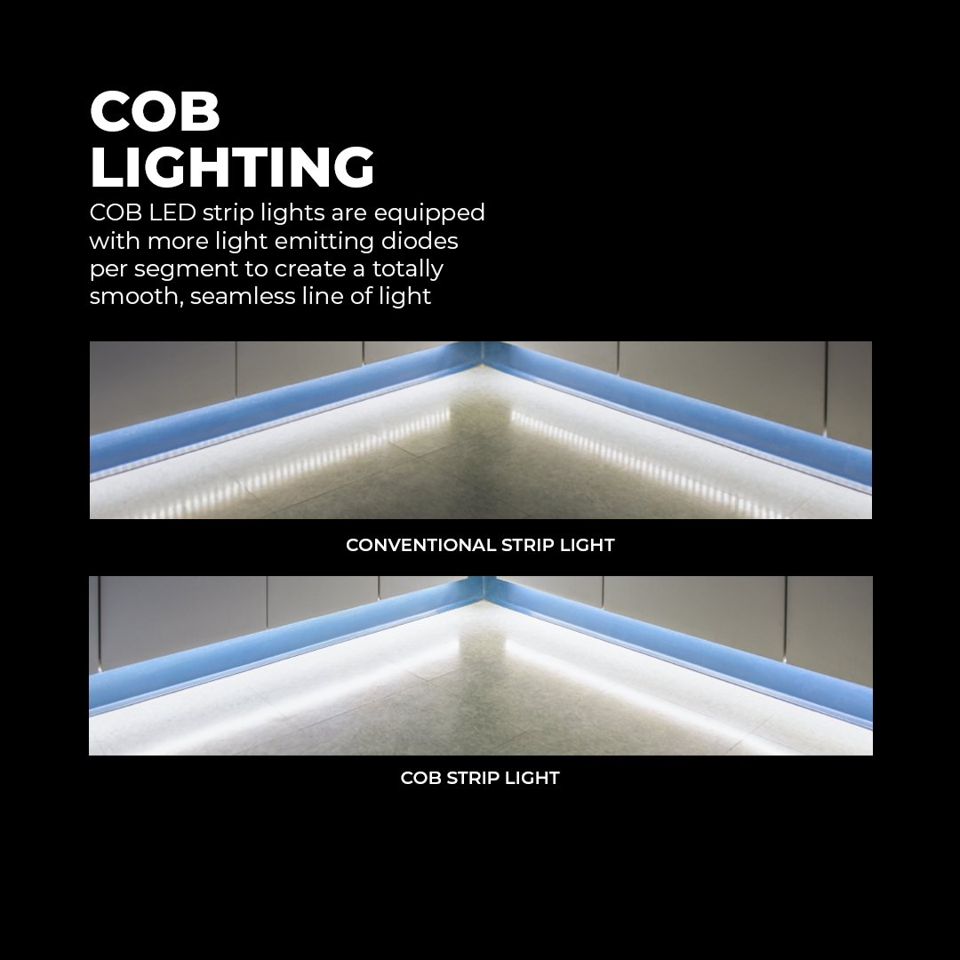 White LED COB Strip Light Kit - 5m Tape Light - 24V - Alexa / Google Assistant / Compatible Wi-Fi / Bluetooth Controller - 302 lm/ft