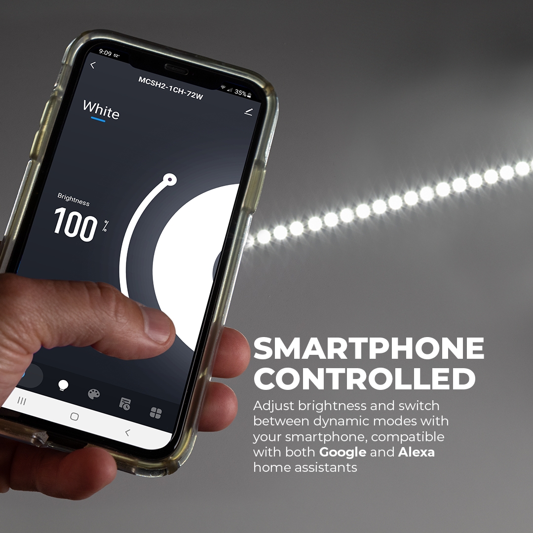Under Cabinet Smart LED Strip Lighting Kit - 5m LED Tape Light - Alexa / Google Assistant Compatible WiFi / Bluetooth Controller