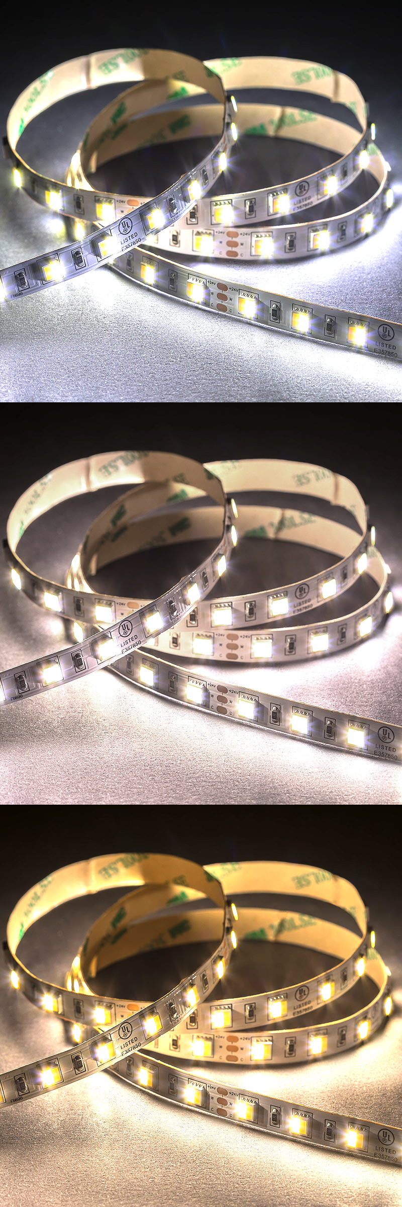 5050 Tunable White LED Strip Light/Tape Light - 24V - IP20 - 335 Lumens/ft - 2-in-1 Chip - Click Image to Close