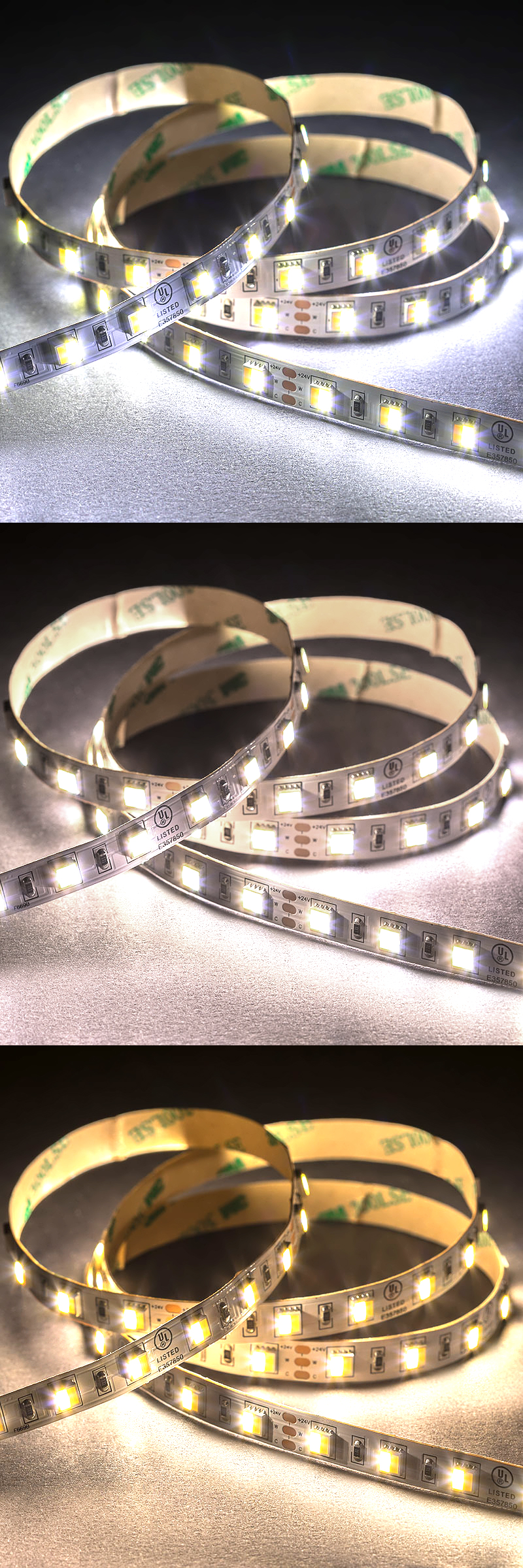 5050 Tunable White LED Strip Light/Tape Light - 24V - IP20 - 335 Lumens/ft - 2-in-1 Chip