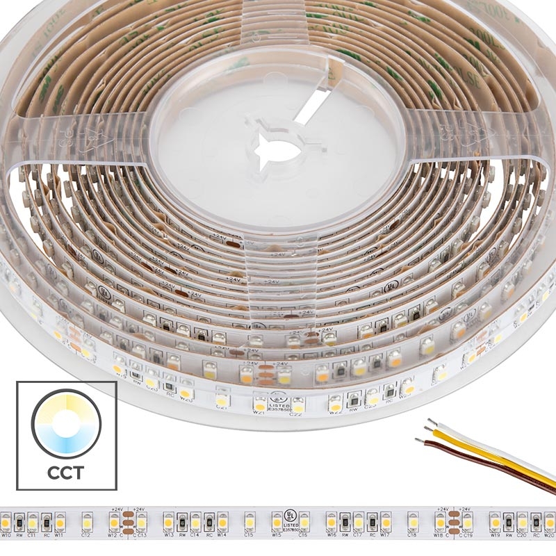 3528 Tunable White LED Strip Light/Tape Light - 24V - IP20 - 350 Lumens/ft - Click Image to Close