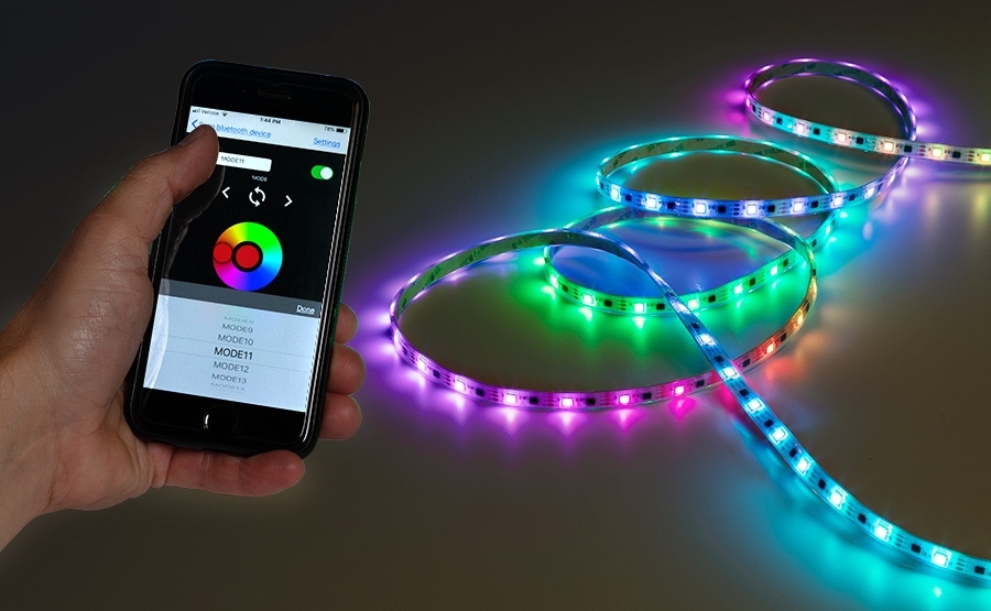 3m Digital RGB LED Strip Light - Single Addressable Color-Chasing LED Tape Light - 5V - IP20 - RGB