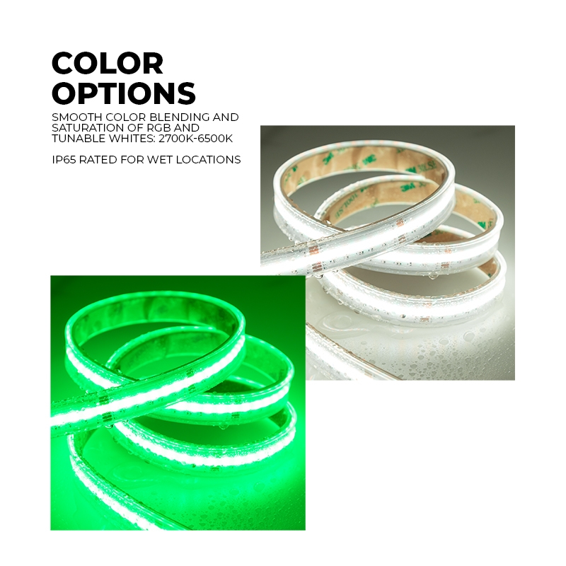 5m RGB+CCT COB LED Strip Light - COB Series LED Tape Light - IP65 - 24V - Click Image to Close