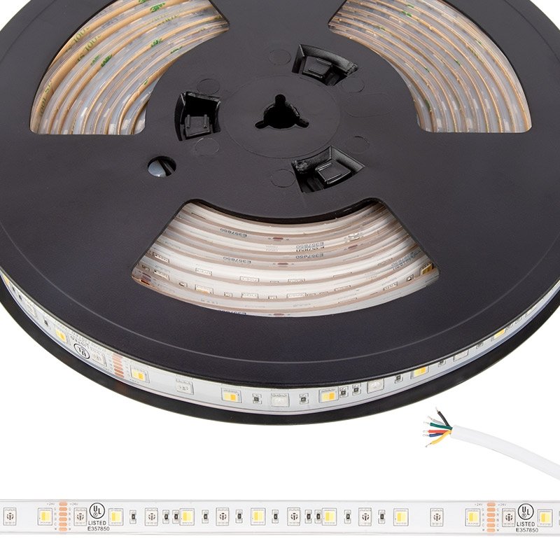 5m RGB+CCT LED Strip Light - Color-Changing LED Tape Light - 24V - IP67 Waterproof - RGB+CCT - 196.9in (16.40ft) - Click Image to Close