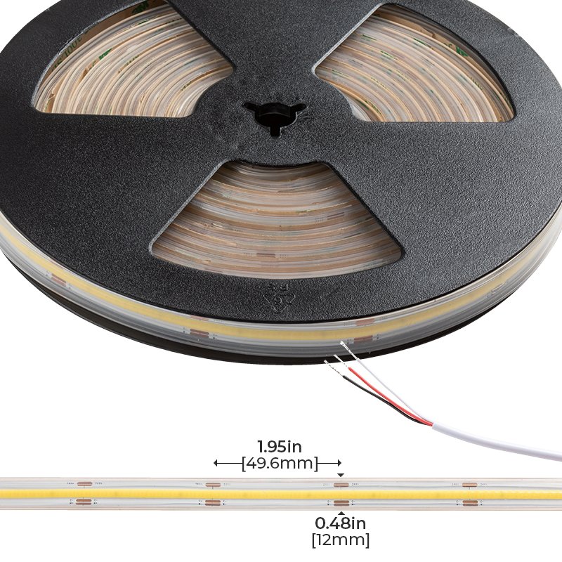 5m Tunable White COB LED Strip Light - COB Series LED Tape Light - 2700K-6500K - IP65 - 24V