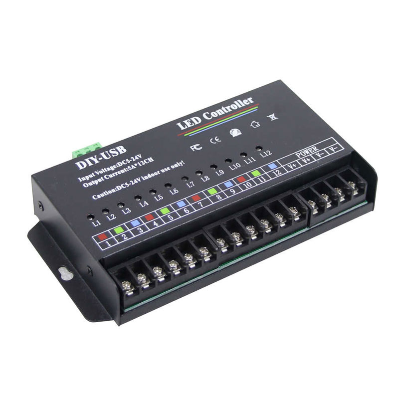 12 Channel USB-DIY RGB/RGBW LED Controller - 5 Amps/Channel