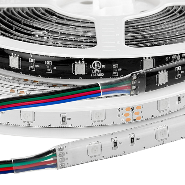 Outdoor LED Light Strips with Multi Color LEDs - Weatherproof LED Tape Light with 9 SMDs/ft., 3 Chip RGB SMD LED 5050