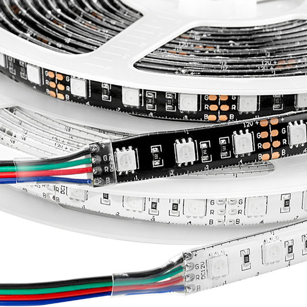 Outdoor LED Light Strips with Multi Color LEDs - Weatherproof LED Tape Light with 18 SMDs/ft., 3 Chip RGB SMD LED 5050